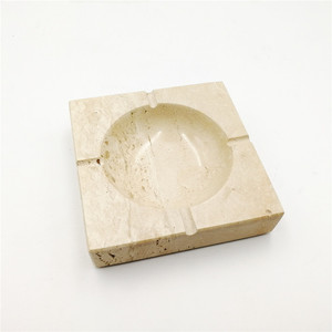 Nanwei Stone Trending Minimalist OEM Beige Pretty travertino <span class=keywords><strong>Cenicero</strong></span> al por mayor - Product Image 5