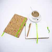 Journal avec logo personnalisé Cahier design en liège à couverture rigide Planificateur écologique au toucher doux