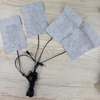 4 pièces en un coussin chauffant 5v élément chauffant en Fiber de carbone chauffage infrarouge à faible énergie pour gilet de veste chauffante