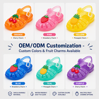 Детские сандалии OEM на заказ в стиле Cherry, оранжевые, из ПВХ, дышащие, нескользящие, для пляжа, летние, по цене производителя