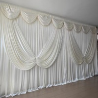 BY250006 personnalisé élégant mariage toile de fond drapé rideaux papillon blanc glace soie pour les événements de fête toile de fond