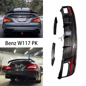Para <span class=keywords><strong>mercedes</strong></span>-<span class=keywords><strong>benz</strong></span> <span class=keywords><strong>CLA</strong></span>-Class W117 PK estilo difusor trasero de fibra de carbono 2013-2020 - Product Image 2