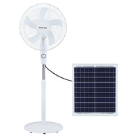 Ventilateur solaire sur pied de 16 pouces avec batterie au lithium de 15 W, adaptateur de panneau solaire, contrôle mécanique pour une utilisation en extérieur et à l'hôtel