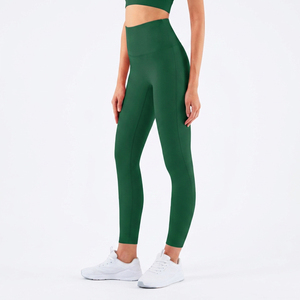Custom Made High Quality Women's Mid Waist Solid <b>Pattern</b> Breathable Quick Dry Yoga Gym <b>Leggings</b> with Elastic Waist Regular Fit - Product Image 2