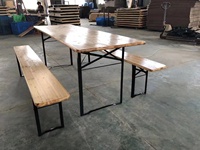 Ensemble de table et de bancs en bois pour bière, pliable, pour pique-nique en plein air, cour, fête, repas, événement