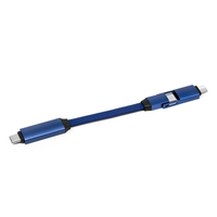 Cable Cargador USB C 3 en 1 con Diseño Cuadrado Enrollable de 60W, Cable IOS y Micro-USB para Teléfono Inteligente, Cable Cargador Universal