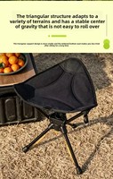 Chaise de camping 360 degrés pivotante, cadre en acier carbone robuste, support triangulaire stable, légère et portable