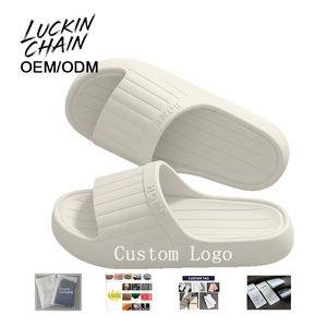 Sandales OEM en PU couleur unie avec semelle extérieure en EVA antidérapante, respirantes, décontractées, pour la maison, à bout ouvert, toutes saisons, avec logo personnalisé - Product Image 1