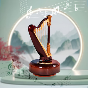 Yu Mo Miniature Moon Lute <b>Music</b> <b>Box</b> Round Creative Musical Instrument Model Ornament With <b>Music</b> Gift For Students Friends - Product Image 2
