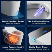 WC intelligent de haute qualité, moderne et technologique, avec siège chauffant, cuvette carrée en céramique, bidet électrique à poser au sol