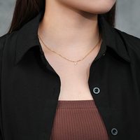 Minimaliste 925 Sterling Silver 18K Plaqué Or Vogue Bijoux 26 Initiale Lettre Signe Pendentif Collier Unisexe