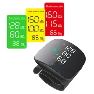 Moniteurs de pression artérielle pour la maison Rechargeable moniteur de pression artérielle poignet numérique BP Machine avec affichage LED diffusion vocale