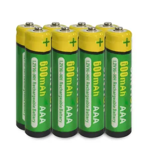 Rechargeable AAA batteries NiMH AAA 600mAh 1.2V AAA batteries pre-charged for outdoor solar lanterns remote control toothbrush