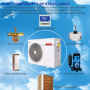 Piccola Pompa <span class=keywords><strong>di</strong></span> <span class=keywords><strong>Calore</strong></span> Inverter DC Aria-Acqua per Riscaldamento, Raffreddamento e Acqua Calda Domestica - Product Image 2