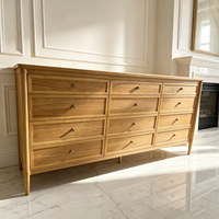 Commode à 9 tiroirs en chêne clair, style nordique, avec un niveau supplémentaire et trois tiroirs, meuble de rangement pour chambre à coucher