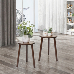 Paquete de 2 Soportes Altos para Plantas de Madera de Mango, Mesa Auxiliar de Estilo Mid-Century, Soportes para Macetas con Trípode, Bandejas para Macetas de 16.5 Pulgadas, Soporte Resistente para Macetas, Sala de Estar, Dormitorio - Product Image 2