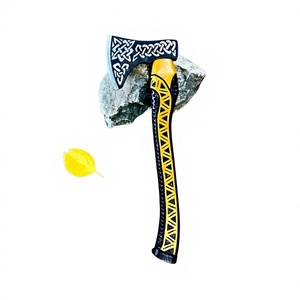 Hacha profesional para cortar madera con cabeza de acero al carbono y mango de madera dura para acampar, hacha de calidad fabricada en fábrica. - Product Image 5