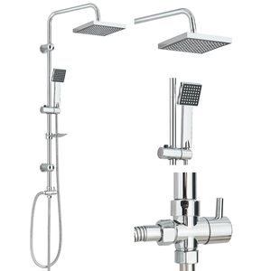 Ensemble de pommeau de douche Simple chromé tête de pulvérisation support de hauteur réglable ensemble de douche de vanne <span class=keywords><strong>d</strong></span>'<span class=keywords><strong>angle</strong></span> de fixation de forage - Product Image 1