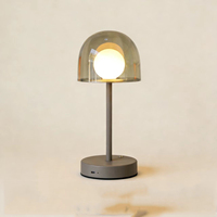 Lampe de table vintage rouge et bleue effet coucher de soleil, lampe d'ambiance LED rechargeable sans fil, lampe de chevet décorative pour la maison