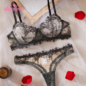 Dierlove Nouveautés Lingerie Sexy en Dentelle Respirante, Soutien-Gorge et Culotte Personnalisés, String Brodé pour la Saint-Valentin - Product Image 3