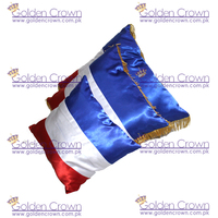 Coussin d'inauguration avec franges, 100% soie tissée, respirant, enduit de PU