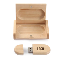 Flash Drive USB Kayu Custom dengan Logo Terukir Gratis 8GB-128GB