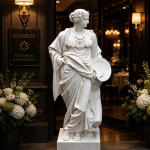 Sculpture personnalisée en marbre « Musée des Arts » – Figurine classique sur mesure avec Gorgone, Égise, Palette et Stylet pour intérieurs de luxe - Product Image 2