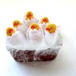 2024 Easter Chicks Yellow Cute Fully Easter mini Baby Duckling in an Egg for Easter Basket Decoration