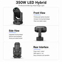 Projecteur LED professionnel 350W 3-en-1 à fonctions Beam/Spot/Wash, effets multicolores, prisme à 8 facettes, roue Gobo, DMX 512