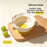 Nouvelle assiette à ventouse pliable en silicone pour tout-petits, en forme de nuage, bol d'apprentissage pour bébés, plat d'alimentation pour nourrissons