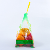 Op maat gemaakte bedrukte groente- en fruitverpakkingen van oranje plastic met luchtgaatjes en ritssluiting voor verse groenten en fruit