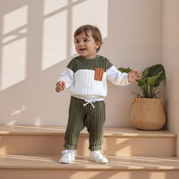 Vêtements de printemps pour garçon, pull, vêtements pour bébé, vêtements brodés de dessins animés, ensembles de vêtements pour enfants, hauts et pantalons, costume 2 pièces