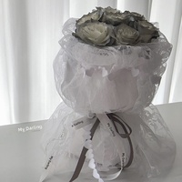 Tissu en dentelle de polyester doux de style coréen pour la Saint-Valentin et la fête des mères, DIY, décorations de bouquets de mariage