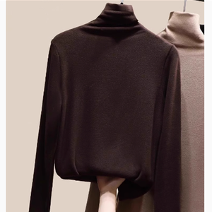 Maglia <span class=keywords><strong>Termica</strong></span> da <span class=keywords><strong>Donna</strong></span> RUICHI 230GSM 1*1 in Velluto Tedesco a Costine, Maglietta a Collo Alto Tinta Unita Spazzolata Base Layer - Product Image 5