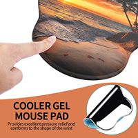 Tapis de souris ergonomique avec coussin en gel, repose-poignet rond confortable, support pour poignet d'ordinateur, tapis de souris pour ordinateur portable, base antidérapante en EVA pour le jeu