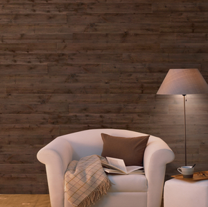 Parete autoadesiva paraschiera decorativa recuperata in vero legno Shiplap parete pel e bastone <span class=keywords><strong>pannelli</strong></span> di parete in legno - Product Image 1