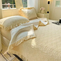 Drap de lit d'hiver matelassé en velours de lait couvre-lit double couvre-lit antidérapant couvre-matelas drap de lit Queen couvre-lit
