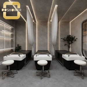 Bellezza soggiorno massaggio Shampoo tavolo per testa curva Spa Shampoo letto con lavandino in ceramica bianca sedia Shampoo - Product Image 6