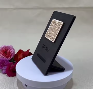 ป้ายไม้แกะสลักทำจากไม้แกะสลักเป็นรูป QR โค้ดสง่างามสำหรับคาเฟ่ร้านอาหาร - Product Image 4