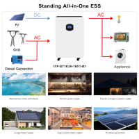 Sistema de Almacenamiento de Energía Solar Híbrido Todo en Uno de 51.2V 314Ah 16kWh con Inversor de Litio LiFePO4, BMS, RS485, 5kWh para el Hogar, MPPT