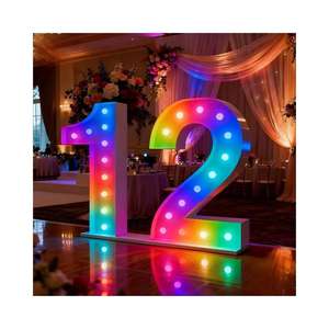 Lettres lumineuses géantes en métal RGB pour événements, lettres de l'alphabet, changement de couleur, enseigne LED, lettres de marquise géantes pour décoration de mariage, 3 pieds, 4 pieds - Product Image 6