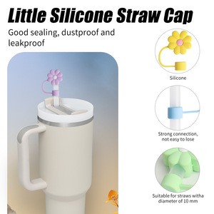 Toppers in paglia di Silicone fiore colorato da 10mm copri <span class=keywords><strong>punta</strong></span> per <span class=keywords><strong>tazza</strong></span> in paglia per Stanly - Product Image 6