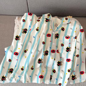 Pijamas <span class=keywords><strong>de</strong></span> dibujos animados <span class=keywords><strong>de</strong></span> <span class=keywords><strong>pingüino</strong></span> a rayas Top y pantalones <span class=keywords><strong>de</strong></span> manga larga para <span class=keywords><strong>mujer</strong></span> Homewear Conjunto <span class=keywords><strong>de</strong></span> dos piezas al por mayor - Product Image 5