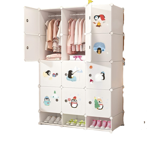 Armario de PP plegable portátil, organizador de almacenamiento plegable de diseño Simple para ropa para sala de estar, muebles para el hogar, apartamento - Product Image 1