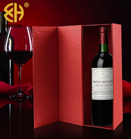 Boîte à vin pliable de luxe avec fermeture magnétique, emballage cadeau pour bouteille de vin, emballage cadeau pour envoi postal