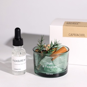 Diffuseur <span class=keywords><strong>d</strong></span>'arômes sans flamme pour intérieur, en pierre de cristal, petit format, avec fleurs séchées, <span class=keywords><strong>ornement</strong></span> parfumé, pour hôtel, salon, longue durée - Product Image 1