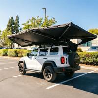 Auvent de voiture autoportant LLOYDBERG Offroad 360 degrés avec fermeture éclair en D, éclairage LED 3 couleurs, auvent latéral rétractable pour barre de toit