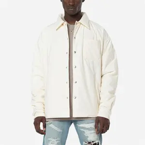 OEM benutzer definierte klassische Baumwolle Boxy Vintage White Blank schlichte übergroße Scout Jacke für Männer