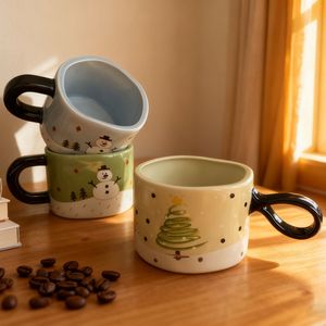 แก้วกาแฟเซรามิกรูปตุ๊กตาหิมะแบบมืออาชีพ ดีไซน์คริสต์มาส เป็นมิตรกับสิ่งแวดล้อม ทำจากสโตนแวร์ ใช้กับเครื่องล้างจานและไมโครเวฟได้ ปลอดภัยสำหรับอาหาร - Product Image 6
