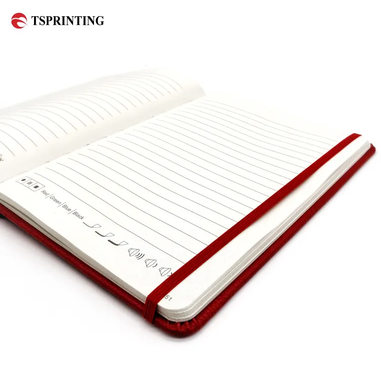 Free Samples Recyclable Diary Book Cover 2024 LOGO Printing Hardcover Leather Personalised PU Elastic Band Notebook Printing